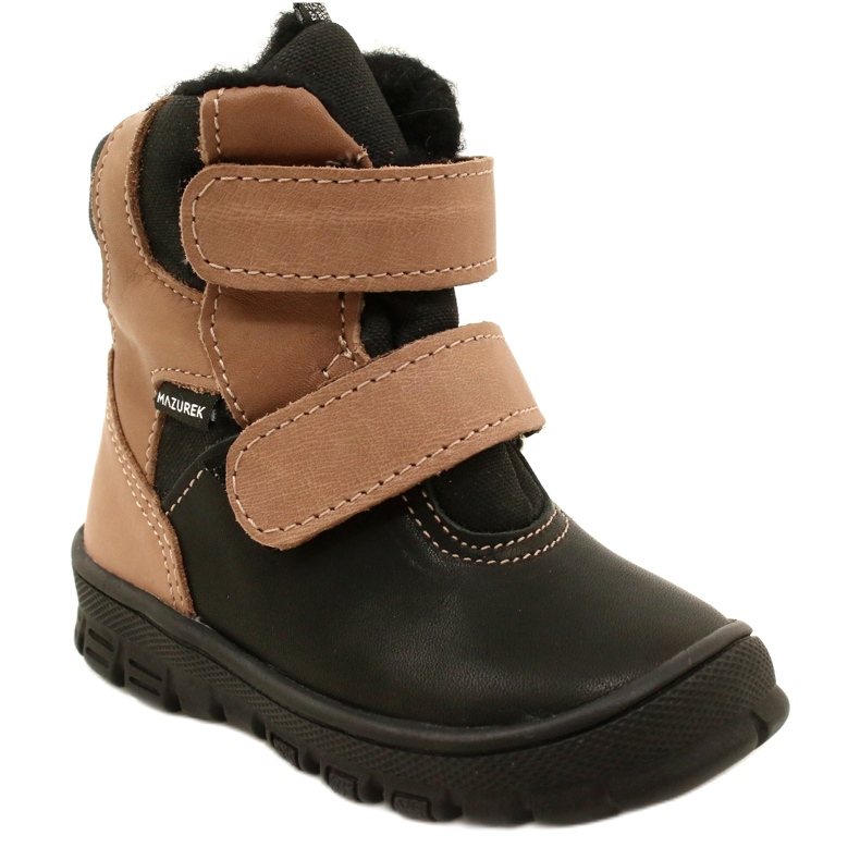 Botas de neve impermeáveis ​​TE-POR Mazurek 1351 pretas e bege preto 1