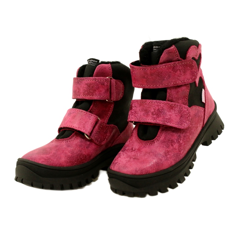 Botas de neve de couro feminino botas impermeáveis te-por Mazurek 1351 rosa 3