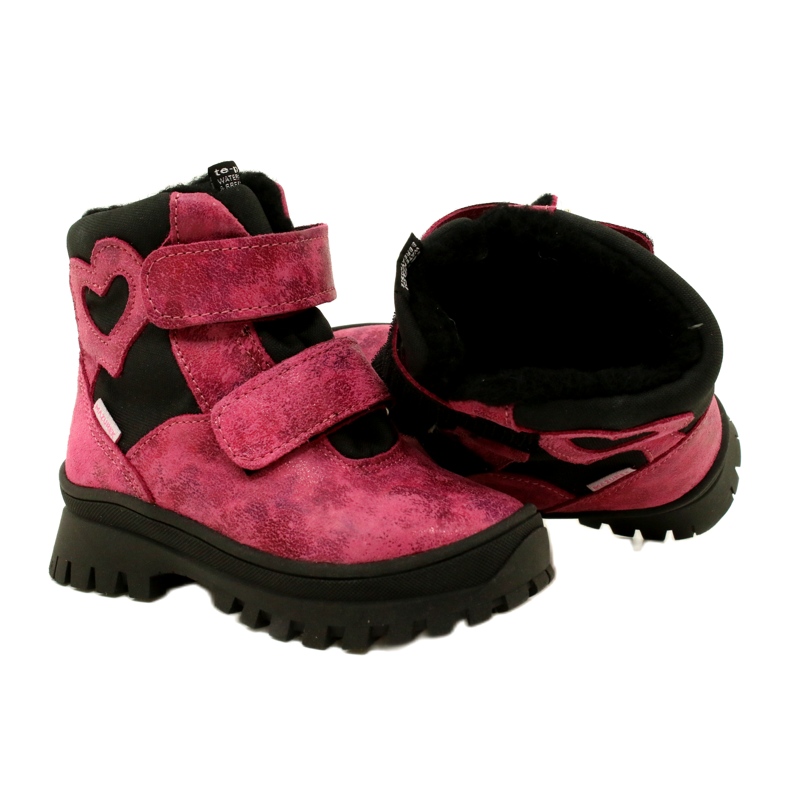 Botas de neve de couro feminino botas impermeáveis te-por Mazurek 1351 rosa 5