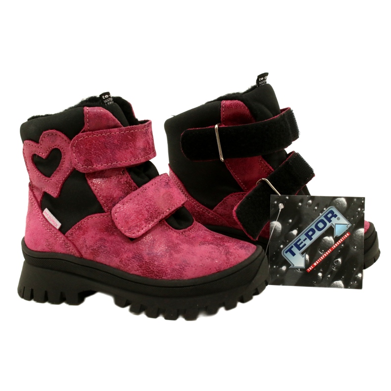 Botas de neve de couro feminino botas impermeáveis te-por Mazurek 1351 rosa 7
