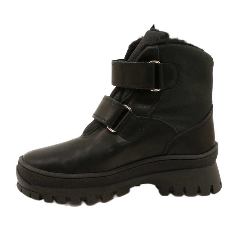 Botas de neve de couro botas impermeáveis ​​te-por-por Mazurek 1351 cardíaco preto 2