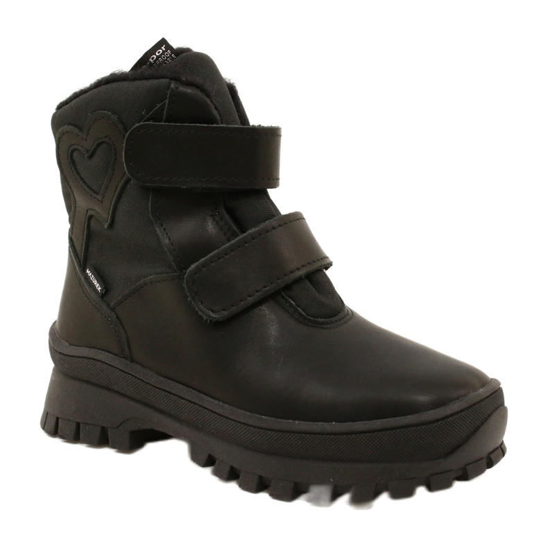 Botas de neve de couro botas impermeáveis ​​te-por-por Mazurek 1351 cardíaco preto 1