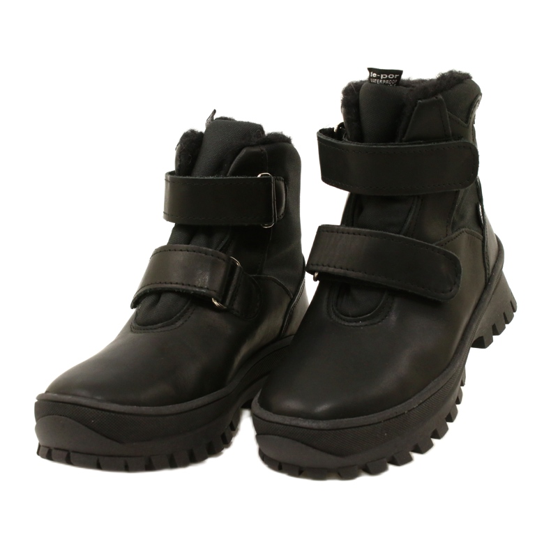 Botas de neve de couro botas impermeáveis ​​te-por-por Mazurek 1351 cardíaco preto 3