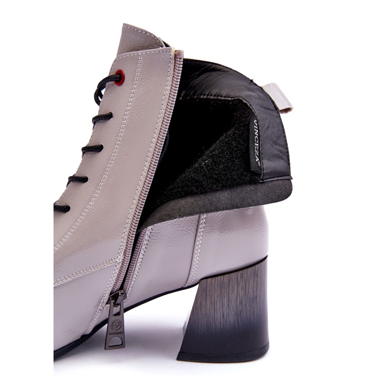 Vinceza Botins cinza envernizados 1