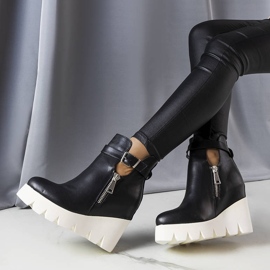 Botas de cunha pretas, Sherri preto 1