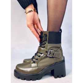 Botas de salto alto com cadarço Brooks DK.GREEN verde 2 Botas de salto alto com cadarço Brooks DK.GREEN verde 2