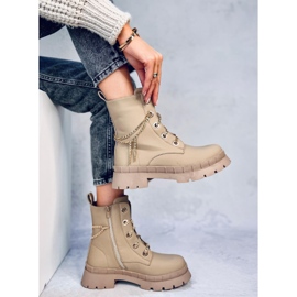 Botas com cadarço Lohan Apricot bege 2