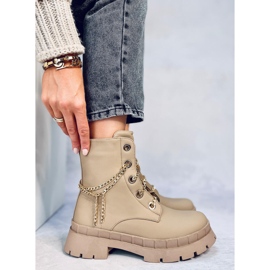 Botas com cadarço Lohan Apricot bege 1