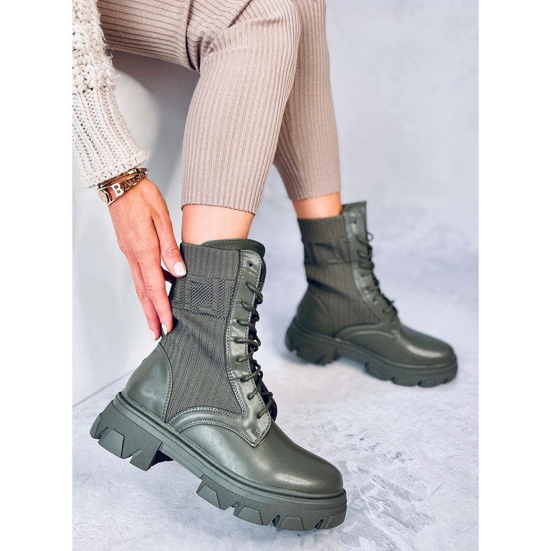 Trabalhadores com cabedal flexível Calling Green verde 2