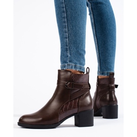 Botins de salto alto femininos Shelovet marrons castanho 1