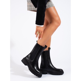 Botas altas Chelsea pretas femininas Shelovet preto 1