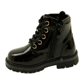 Miss Botas femininas de couro envernizado, estrela 23DZ23-6593, pretas preto 1