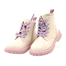 Botas Lacadas Com Abotoaduras Decorativas Miss 23DZ23-6582 bege 2
