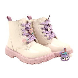 Botas Lacadas Com Abotoaduras Decorativas Miss 23DZ23-6582 bege 5