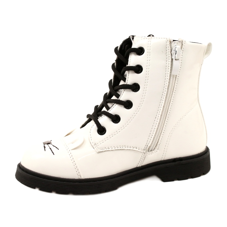 Botas lacadas de meninas Miss 21dz23-4309 branco 1