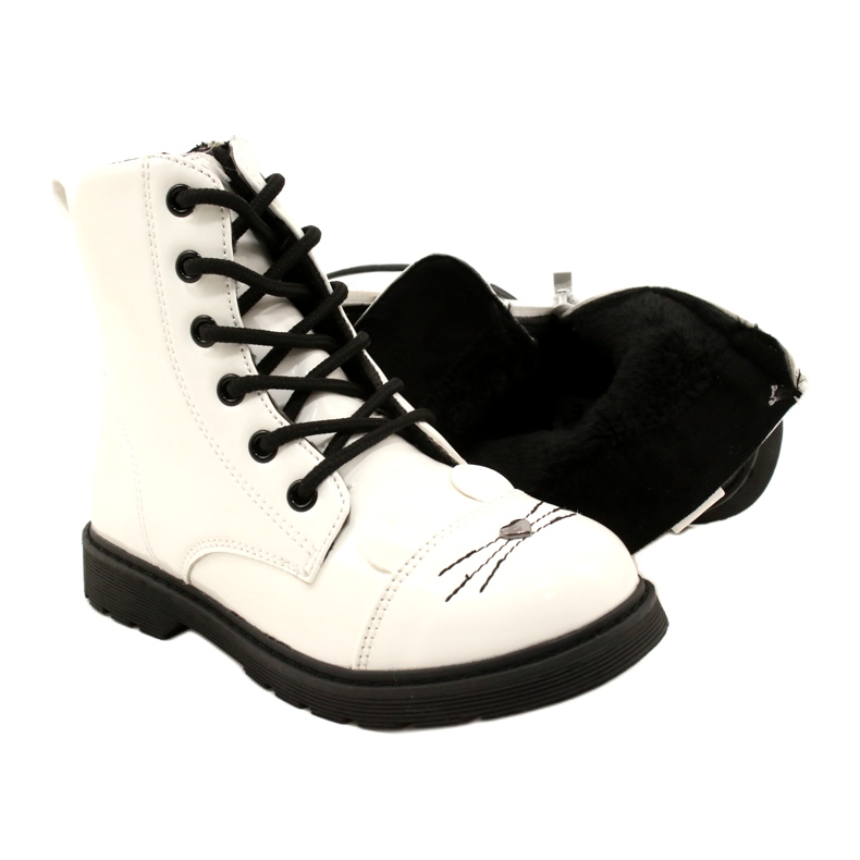 Botas lacadas de meninas Miss 21dz23-4309 branco 4