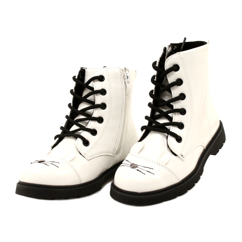 Botas lacadas de meninas Miss 21dz23-4309 branco 2