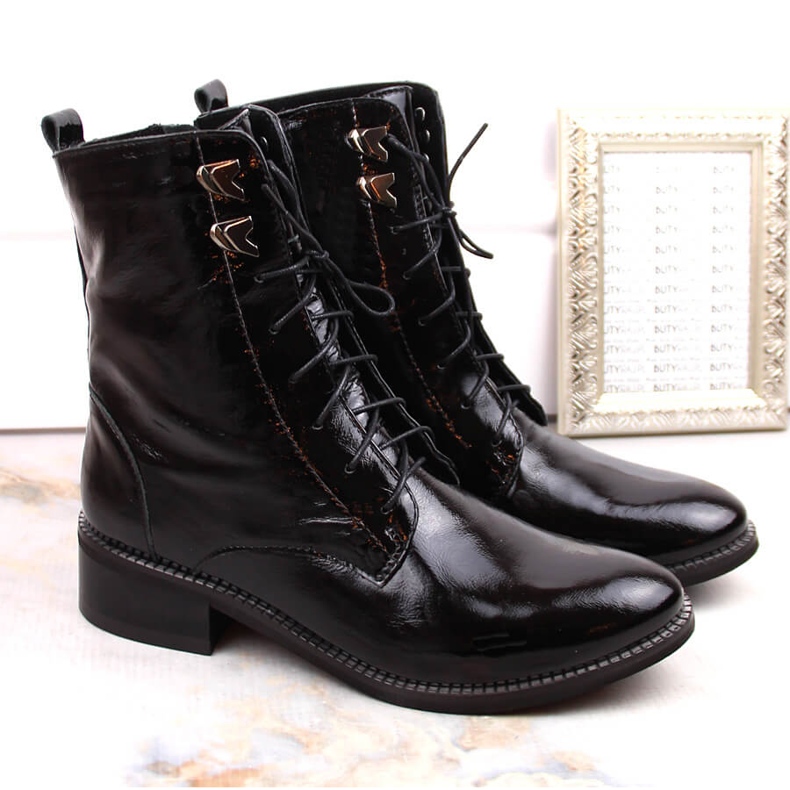 Botas de pele de mulher Dolce Pietro pretas preto 1