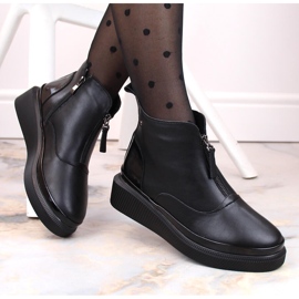 Botas femininas pretas de couro com isolamento Filippo DBT4800 e zíper preto 1
