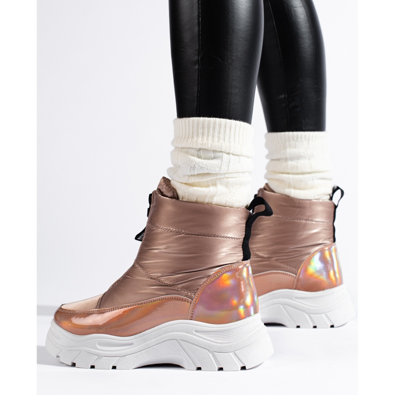 Botas de neve na plataforma VINCEZA dourado 1