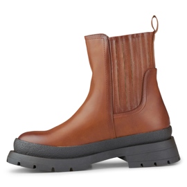 Botins marrons em couro ecológico com sola grossa castanho 2 Botins marrons em couro ecológico com sola grossa castanho 2