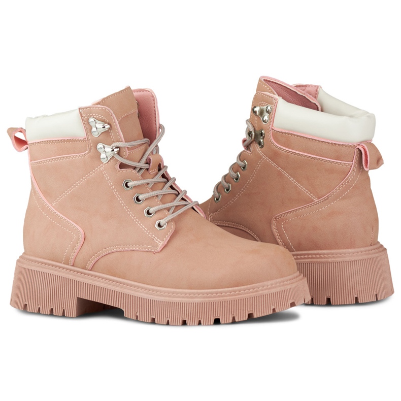Botas femininas clássicas em rosa 1