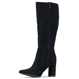 Botas femininas negras até o joelho preto 1