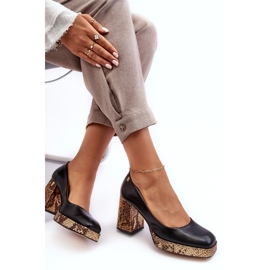 Bombas de couro feminino Laura Messi 2599 preto 3