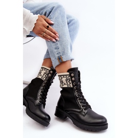 Botas femininas de trabalho com meia preta Hakina preto 1 Botas femininas de trabalho com meia preta Hakina preto 1