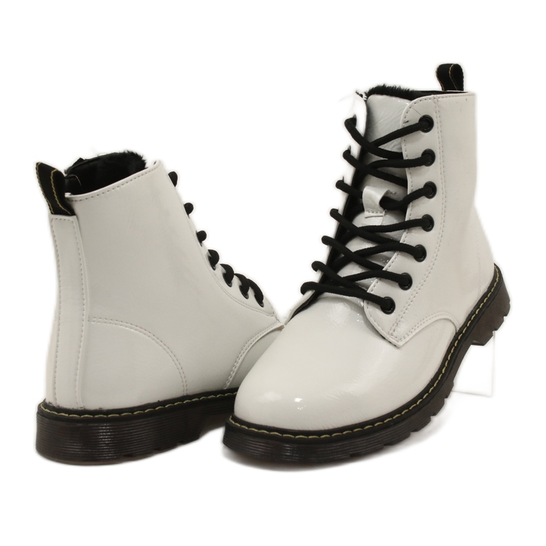 Miss Botas de meninas botas envernizadas branco 20dz23-3216 3