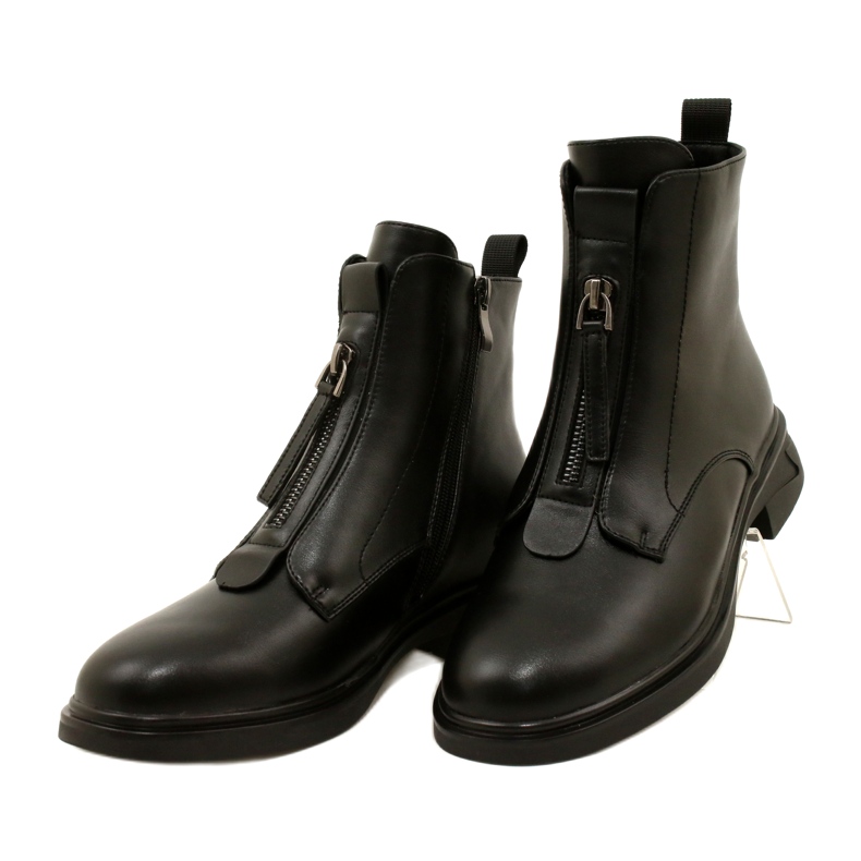 Filippo Botas femininas isoladas preto para zíper 3