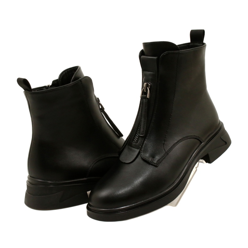 Filippo Botas femininas isoladas preto para zíper 4