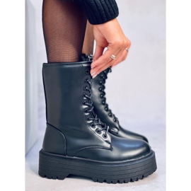 Botas com cadarço em uma sola alta Rage Black preto 2