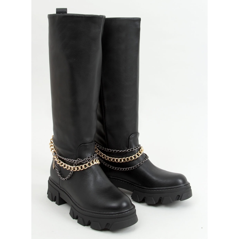 Botas com correntes Persia Black preto 1 Botas com correntes Persia Black preto 1