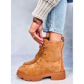 Trabalhadores com cadarços de Zoe Camel castanho 1