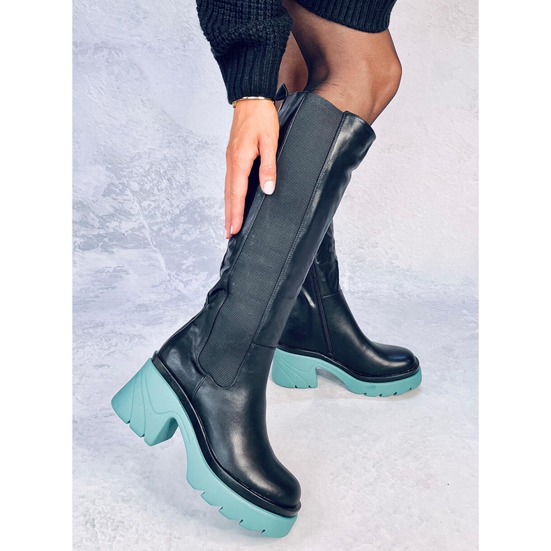 Botas com sola colorida da Woods PRETO/VERDE 1