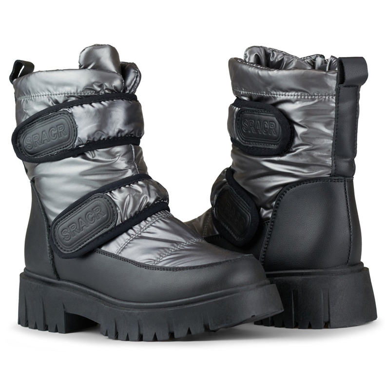 Laila botas de neve femininas quentes com velcro preto 2 Laila botas de neve femininas quentes com velcro preto 2