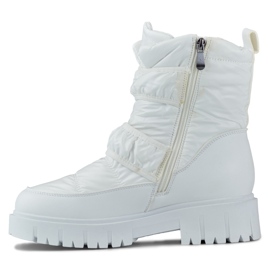 Laila botas de neve femininas quentes com velcro branco 2