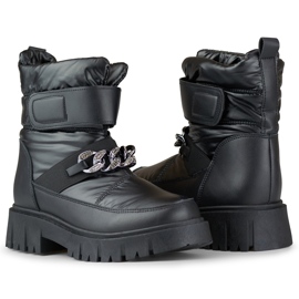 Botas de neve femininas com corrente Selena preto 1