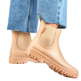 Botas Wellington femininas bege 1