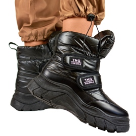 Botas de neve de mulher negra com velcro preto 1 Botas de neve de mulher negra com velcro preto 1