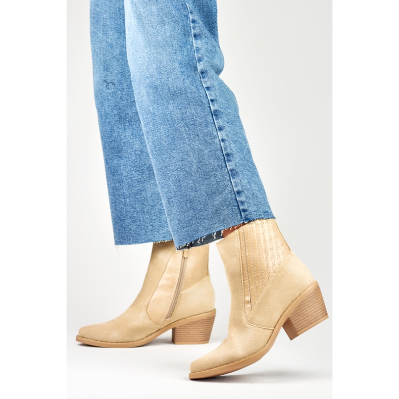 Botas de cowboy bege femininas 2