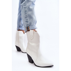 Botas cowboy femininas de salto alto brancas Melaitia branco 1
