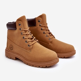 Botins masculinos Camel Memeni com cadarço marrom 1