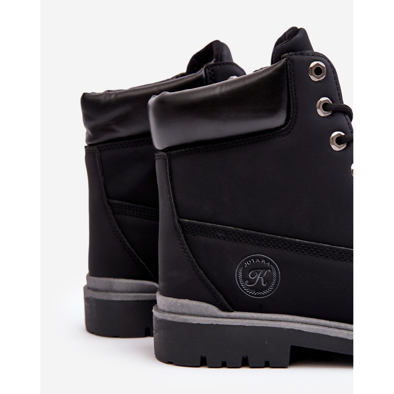 Botins masculinos com cadarço pretos Memeni 2