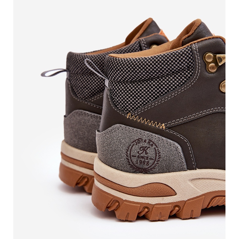 Sapatos de trekking masculinos Trapper com cordões cinza Salomene 2 Sapatos de trekking masculinos Trapper com cordões cinza Salomene 2