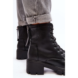 Vinceza Botas de trabalho femininas isoladas com zíper pretas da Evrarda preto 1