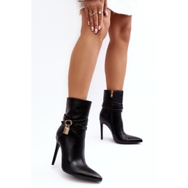 Botas femininas de salto alto com alças pretas Casulle preto 1