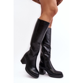 Botas femininas de salto alto com isolamento preto Theisen preto 1