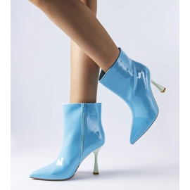 Botins azuis envernizados da Dionisi azul 1